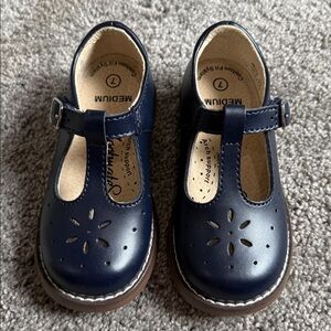 Navy Blue Toddler Mary Jane Shoes Footmates Brand New